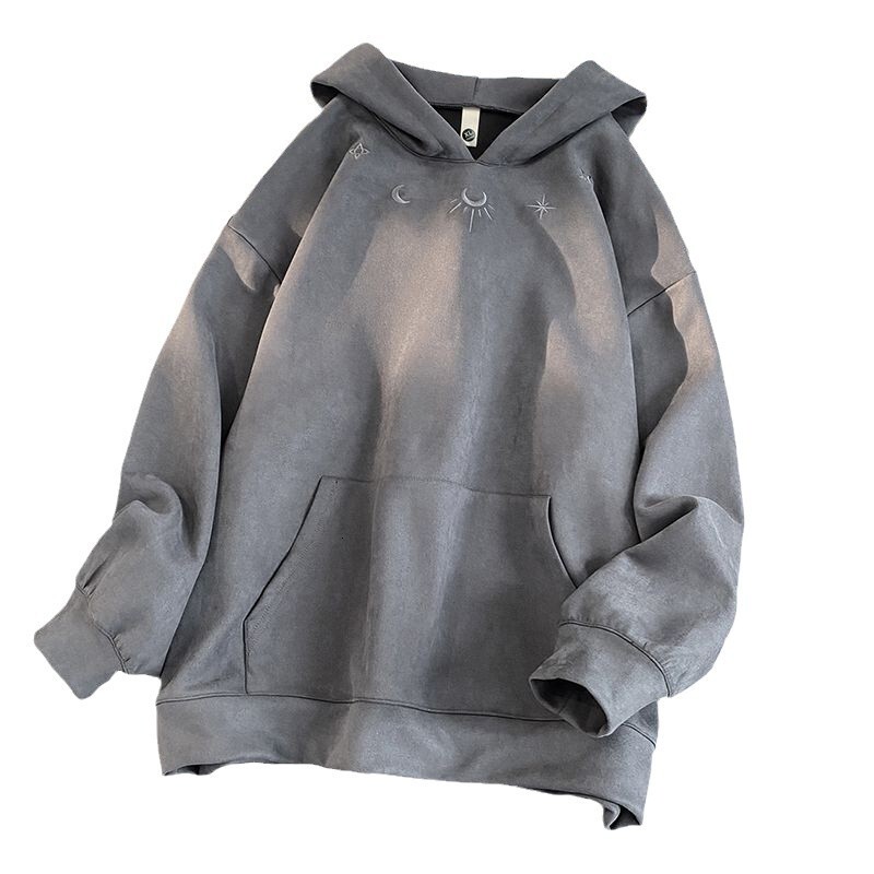New PAPSL Embroidered Suede Hoodie American Clothing Spring and Autumn Fashion Brand Coat Designer Trendy T-shirt