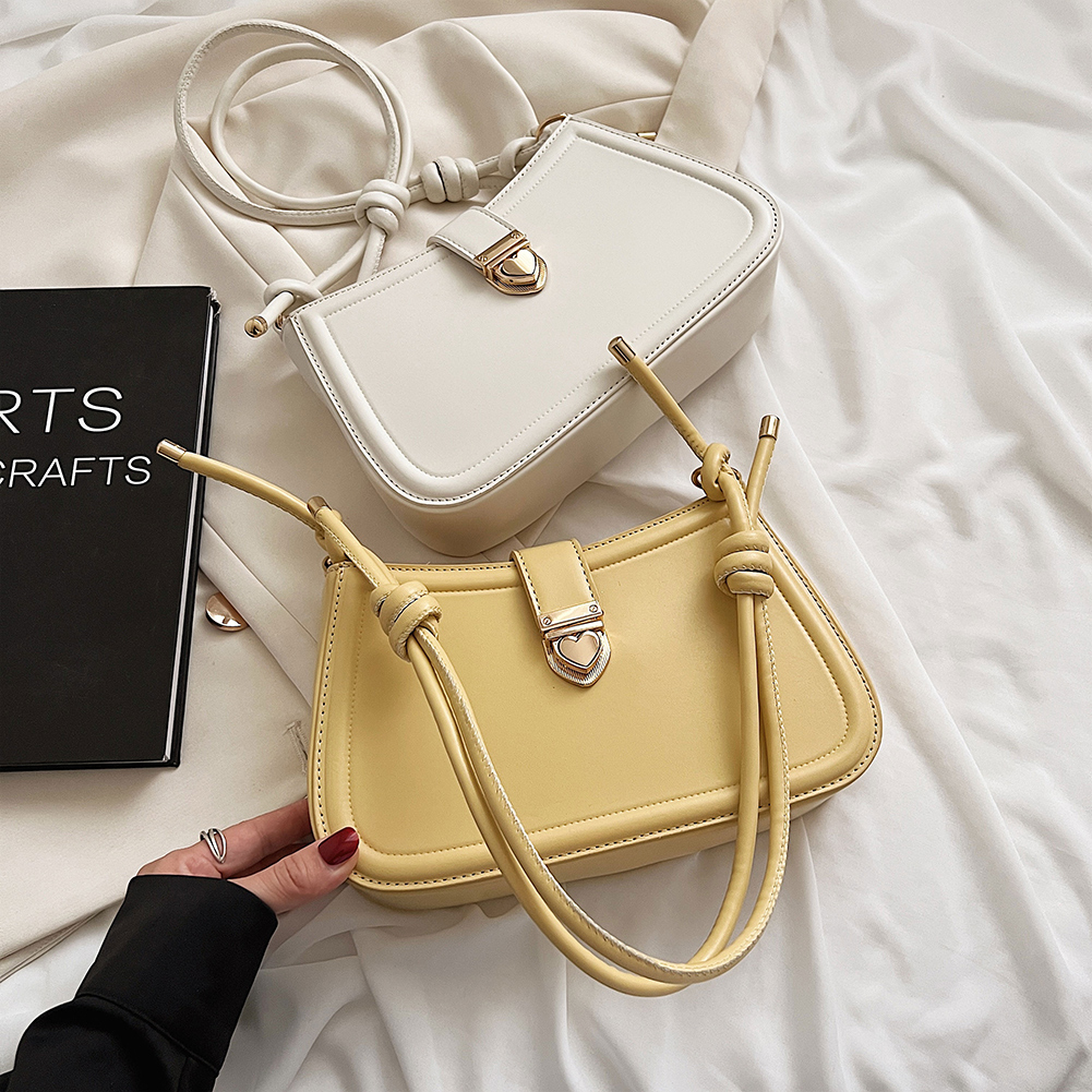 Women Fashion Underarm Bag PU Leather Simple Armpit Handbag Zipper Closure Casual Tote Handbag Girls Outdoor Daily Bag