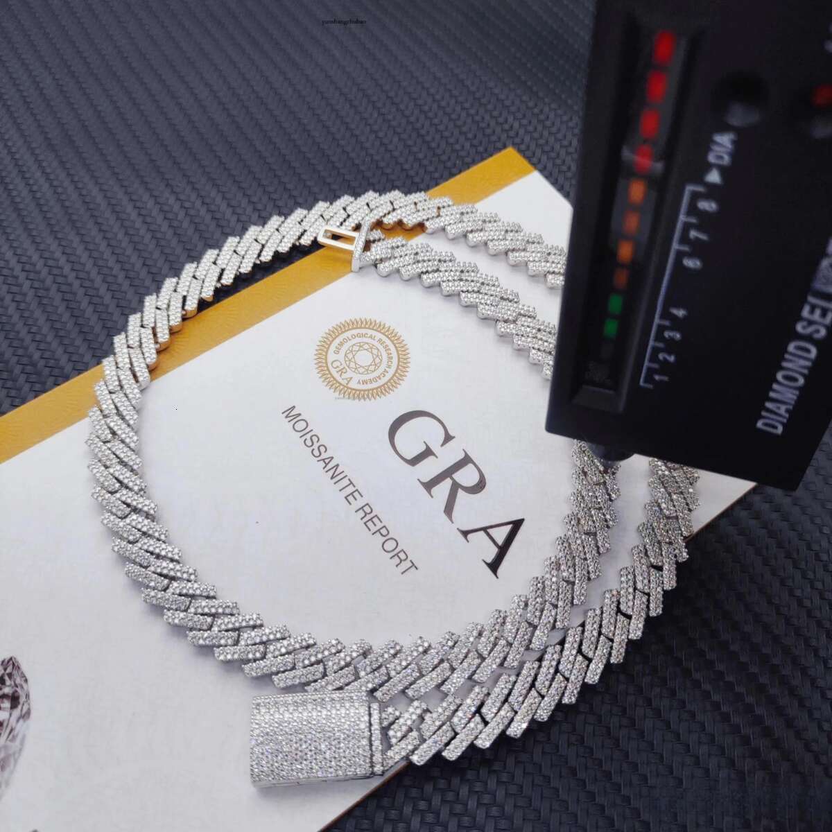 pass test 8-14mm fashion wide GRA moissanite dia gold Sterg Sier cuban k chain for Men Hip Hop necklace Free delivery to your doorstep