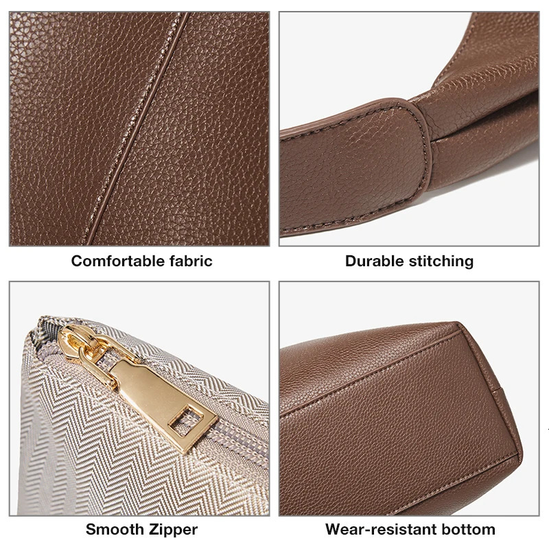 FOXER Minimalist Winter Split Leather Womens Underwear Handbag Cowboy Handbag Womens Large Casual Stray Shoulder Bag Christmas Gift 241107