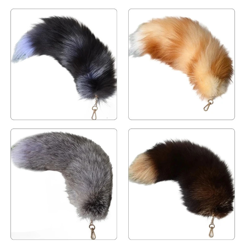 Fox Tail Keychain Pendant Cute Car Keychain Pendant Decorative Soft Plush Car Keychain Decorative Decoration 241107