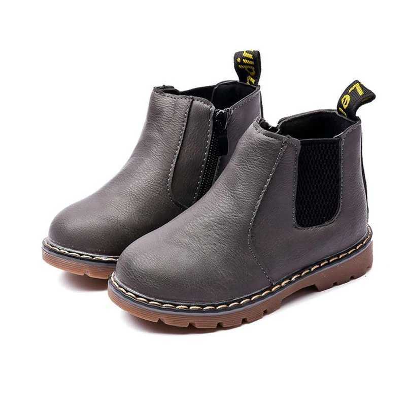 Children Short Boots Soft Sole Waterproof Korean Sle Childrens Boots Leather Boots Toddler Girls Boots Kids Snow ShoesXJ241206