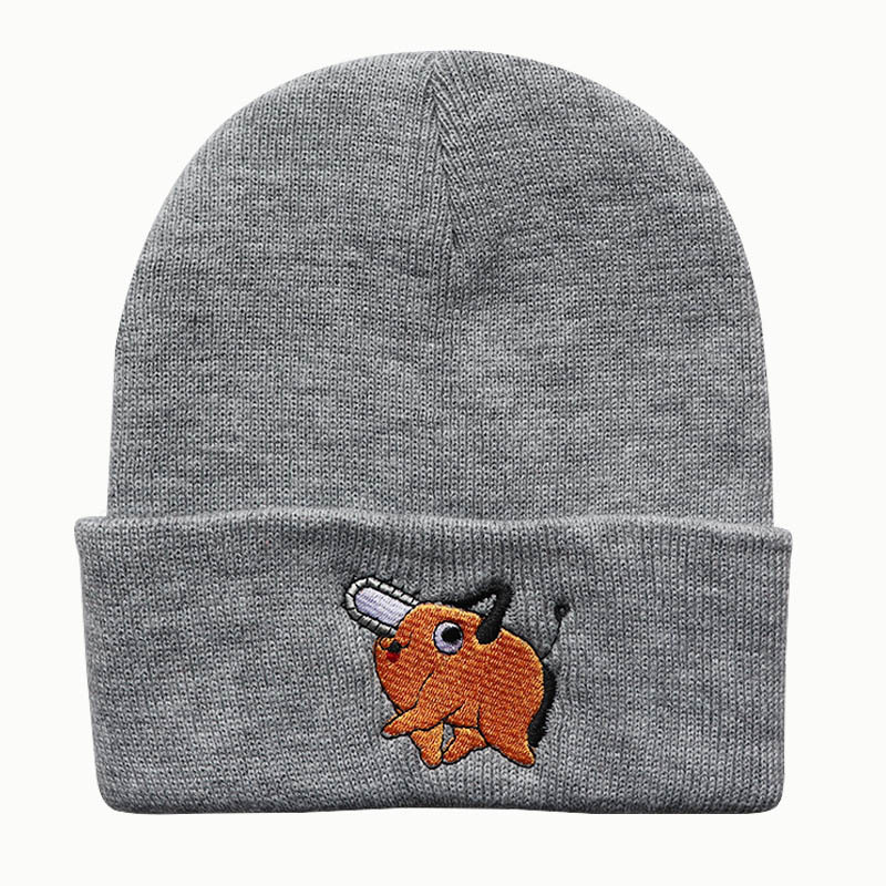 High quality design, men and women Anime cartoon Pochita embroidered knitted dog chainsaw man woolen hat