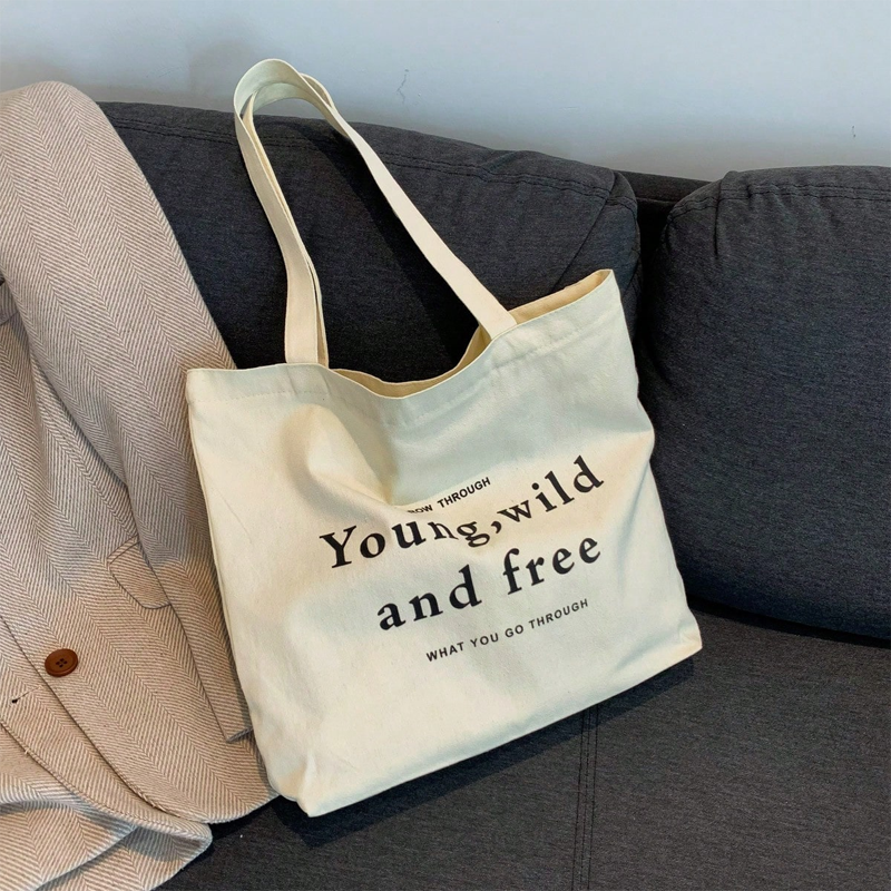 Casual Large Capacity Women's Bag Shoulder Bags Shopper Canvas Letter Fashion Harajuku Zipper Print Street Handbags