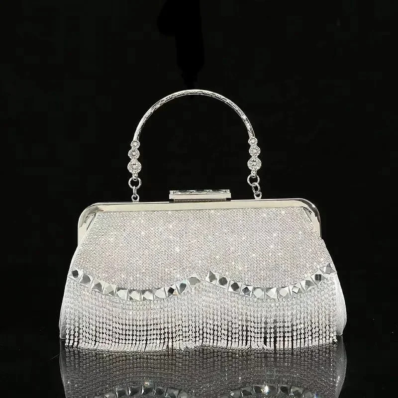 New Fashionable Women's Party Banquet Handbag Evening Dress Fashion Wedding Banquet Bag Premium Glitter Diamond Handbag