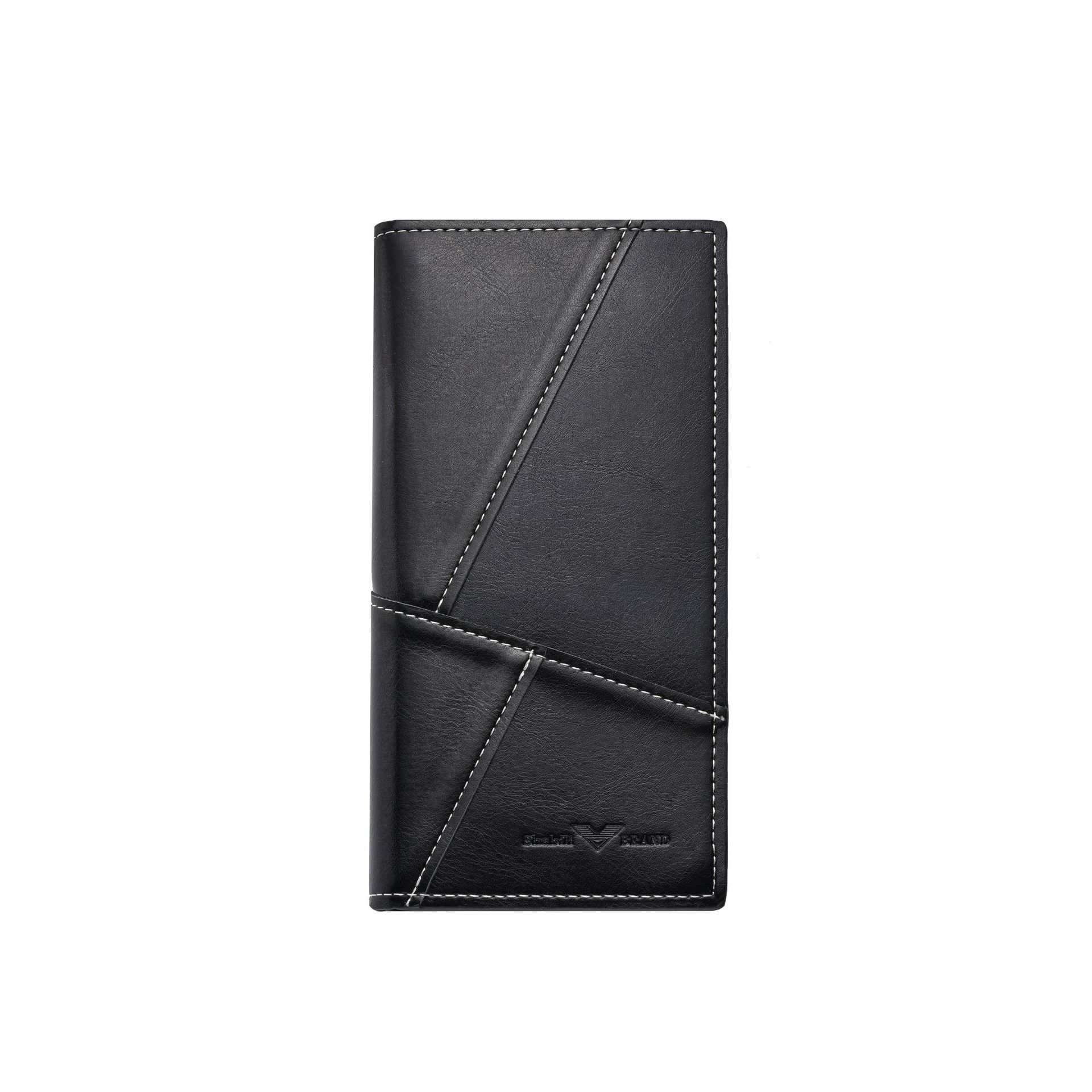 Men's Wallet Soild Color Retro Long Clutch Bag Leather Business Card Holder Coin Purse Money Clip with Jeep Letter Luxury Bag