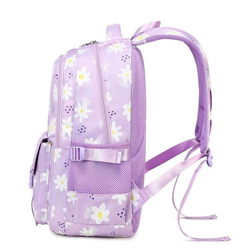 large capacity school backpacks for 7 to 10 year old girls middle school bag purple bookbag flower backpack with many pockets