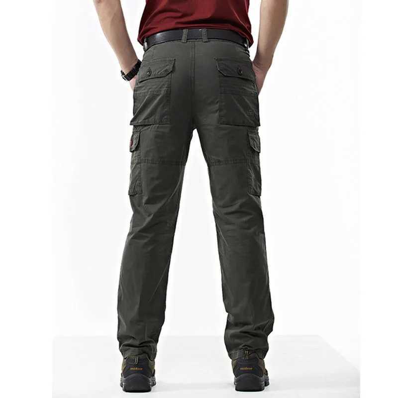 Thicken Cargo Pants Men Casual Cotton Baggy Multiple Pockets Trousers Male Commuter Combat Wear-resistant Military Mens Pants LX241107