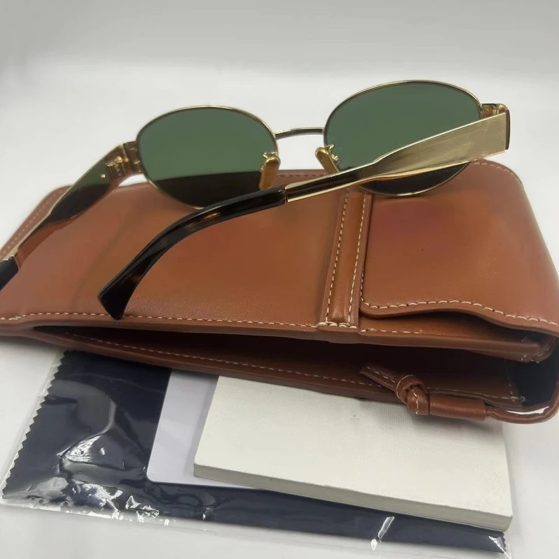 Fashion Small Oval Mirror Womens Sunglasses Fashion Sunglasses Womens Alloy Black UV400 241106