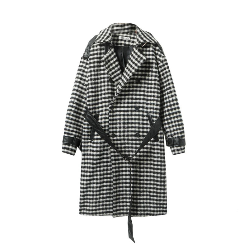 LUZHENs mens long wool coat is elegant high-quality casual and trendy. It features a checkered pattern for autumn mens wear in South Korea with a size