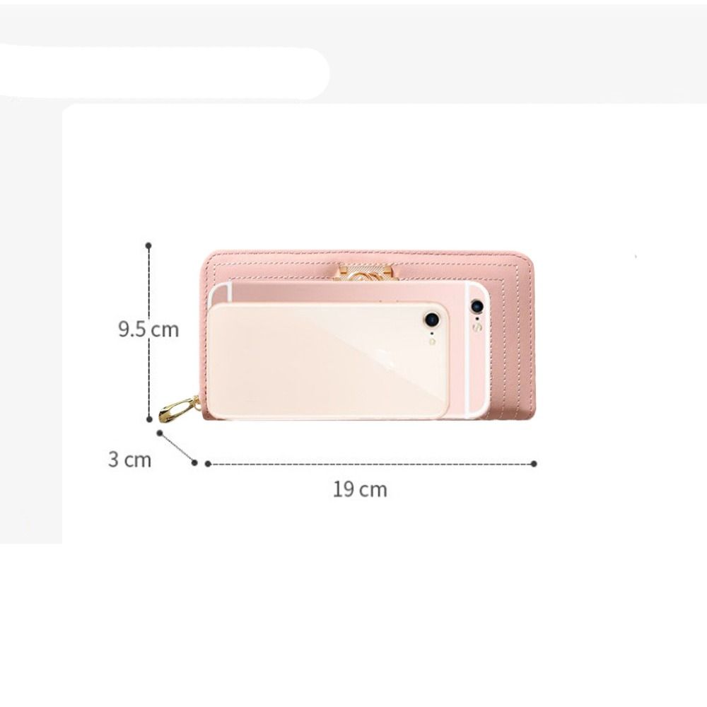 Large Capacity Women Long Wallet Fashion Multifunctional Multi Card Handheld Bag Card Holder Phone Bag PU Leather Zipper Wallet
