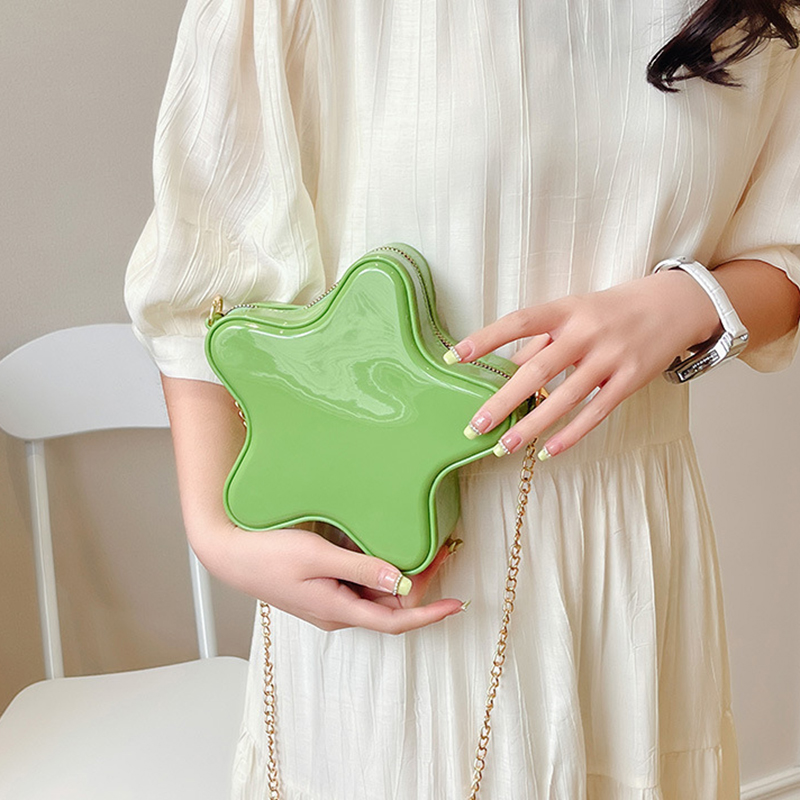 Cute Candy Star Shape Shoulder Bag, Fashion Girls Summer Chain Crossbody Bag, Funny PVC MINI Clutch Bag