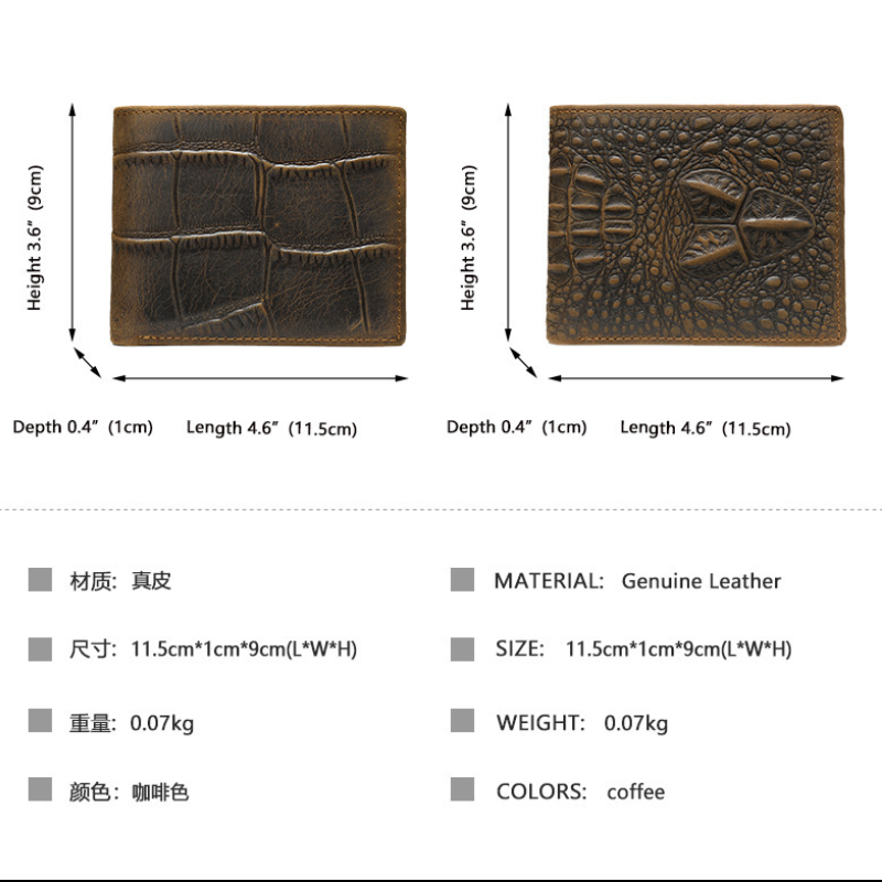 Vintage Designer Men Wallet Genuine Leather Cowhide Wallet RFID Blocking Card Holder Bifold Brand Luxury Short Pocket Purse Gift