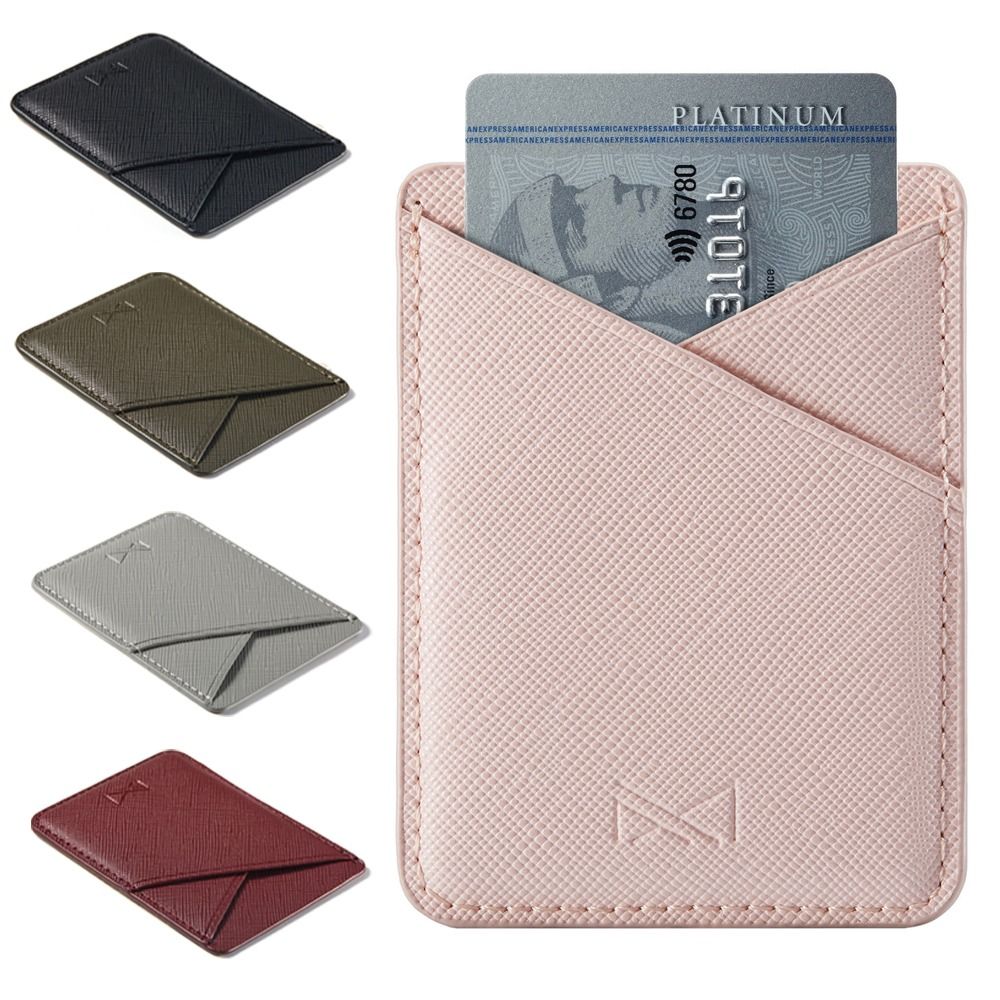 Simple PU Leather Card Holder Business Credit Card Bag for Women Girls Mobile Phone Back Slot Multi Slot Phone Wallet Case