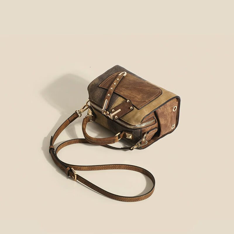 AIOSC Premium Splicing Denim Handbag Bag Cow Winter And Spring New Item Niche Design Pillow Vintage Yellow Jean BagVoyage