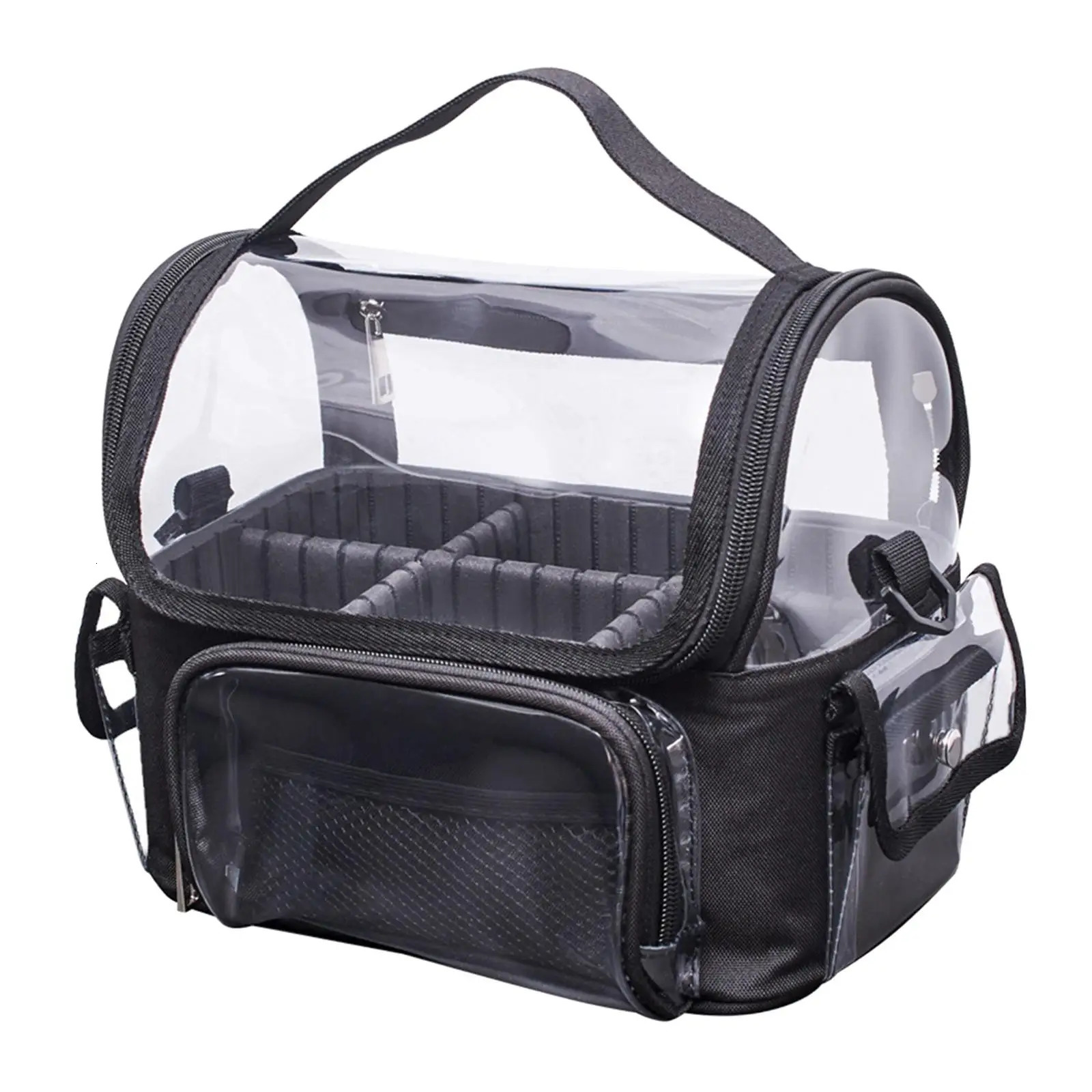 Transparent cosmetics makeup bag with divider organizer with handle makeup box suitable for travel bags girls families 241106