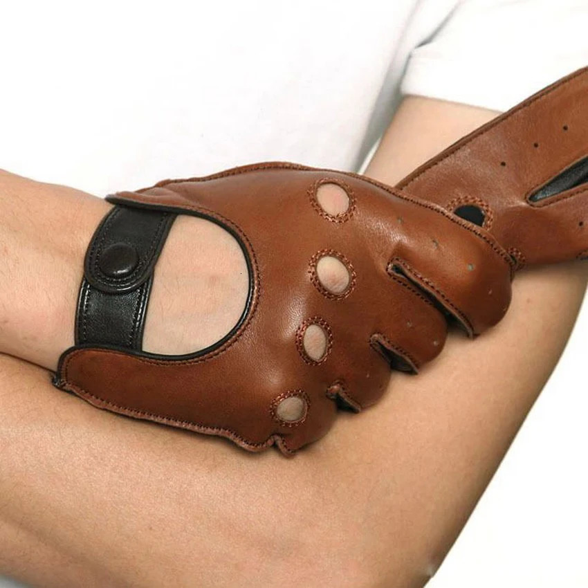 leather gloves for men in spring and autumn Lambskin casual breathable touch screen genuine leather sheepskin mens driving M023W 241106