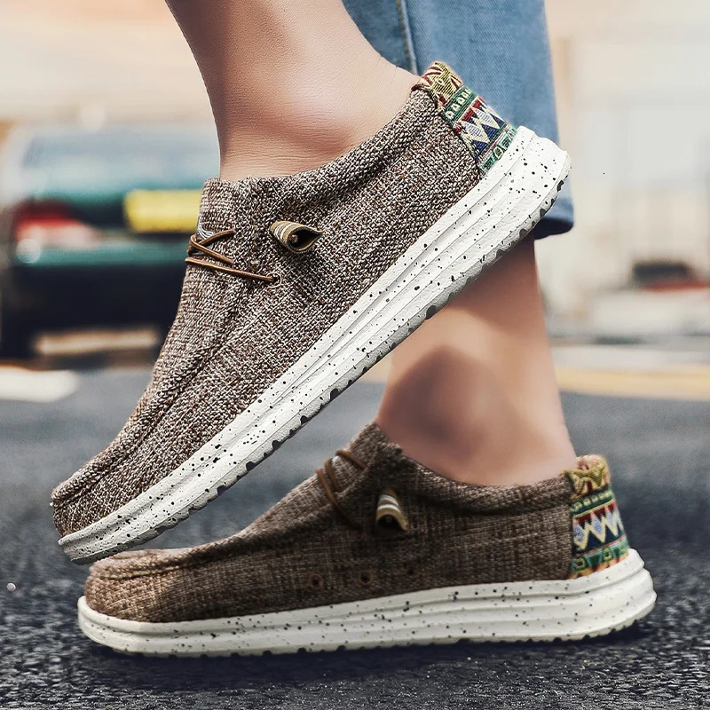 Large Size Outdoor Mens Casual Denim Canvas Shoes Vulcanize Shoes Fashion Style er Breathable Men Sneakers Loafers 241106