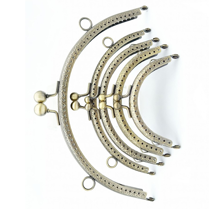 8.5/10.5/12.5/15/20.5cm DIY Metal semicirc Frame Purse Handle Coin Bags Metal Kiss Clasp Lock Frame Accessories