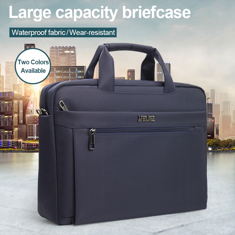Business men's briefcase canvas waterproof large capacity 15.6 inch laptop bag work bag business official bag office