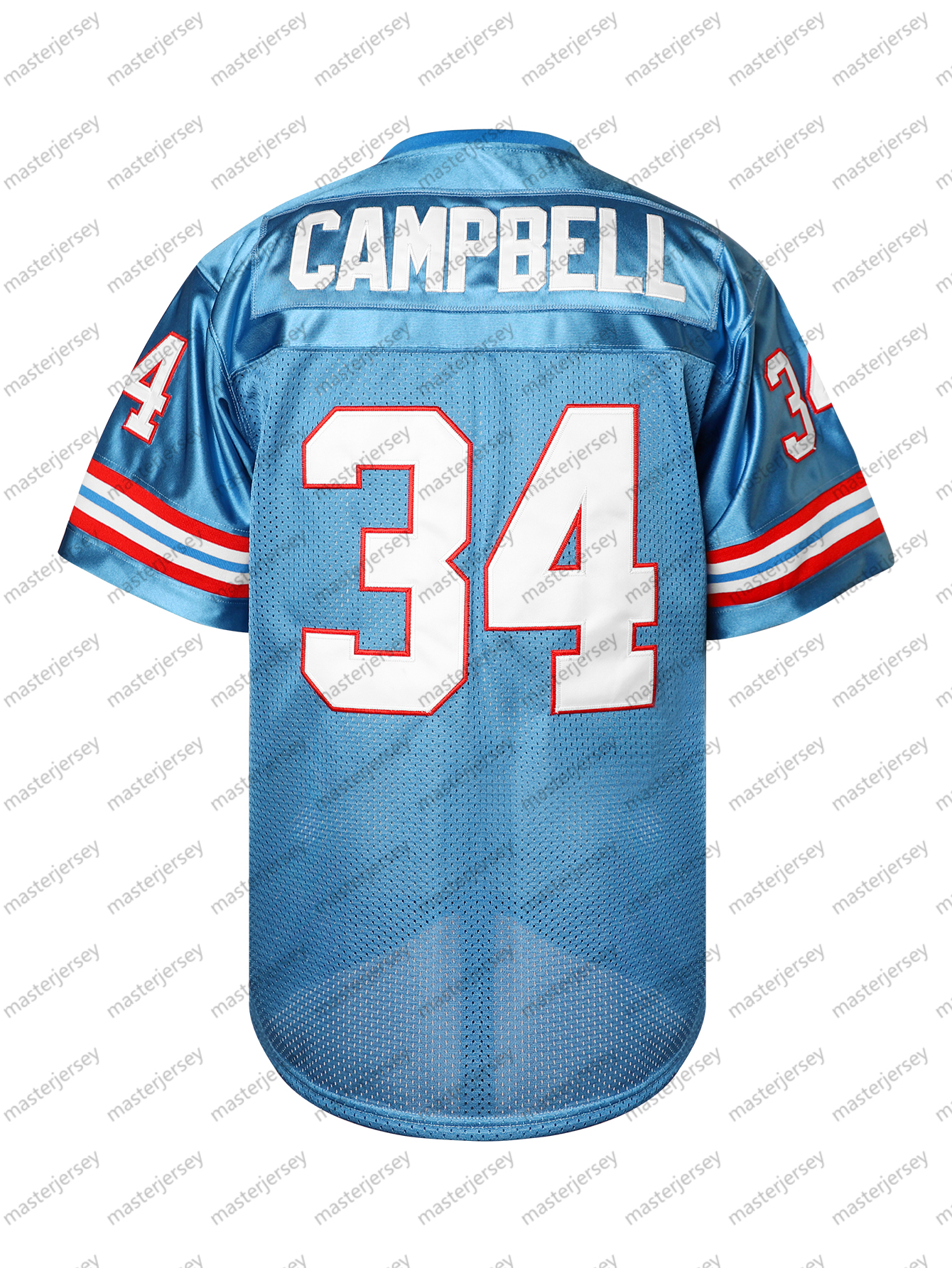 #34 CAMPBELL Comfy V-Neck Football Jerseys Men Mesh Embroidery for Training and Competition Breathable Moisture-Wicking Short Sleeve Top for Active je