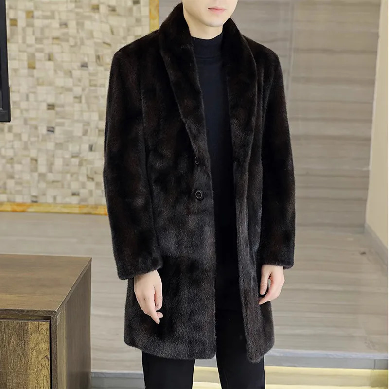 S-6XL size fashionable mens jacket warm mink velvet mens winter jacket medium long outdoor sports leisure short park 241107