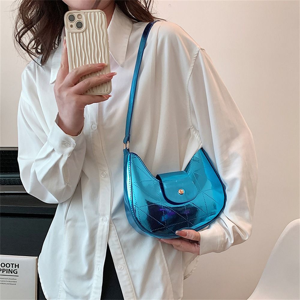 Laser Patchwork Shoulder Bag for Women Solid Color Designer Underarm Bags Small Handbags Tote bag Crescent Daily Dumpling Bags