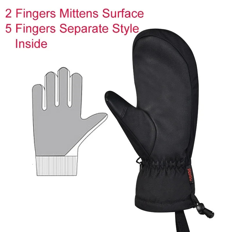 Boodun Mens Warm Winter Ski Gloves Outdoor Sports Gloves Thick Cold Weather Gloves Windproof Winter Ski Gloves 241107