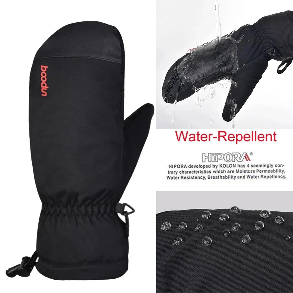 Boodun Mens Warm Winter Ski Gloves Outdoor Sports Gloves Thick Cold Weather Gloves Windproof Winter Ski Gloves 241107