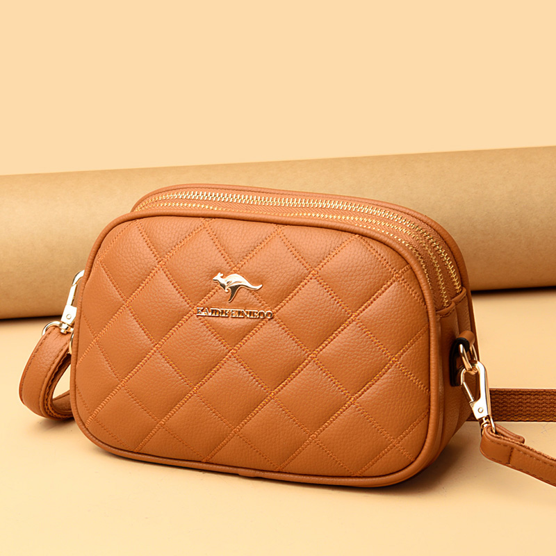 New Summer Square Small Shoulder Messenger Bag Female Girl Three Layers Circle Luxury Handbags Simple Style Crossbody Bags Purse