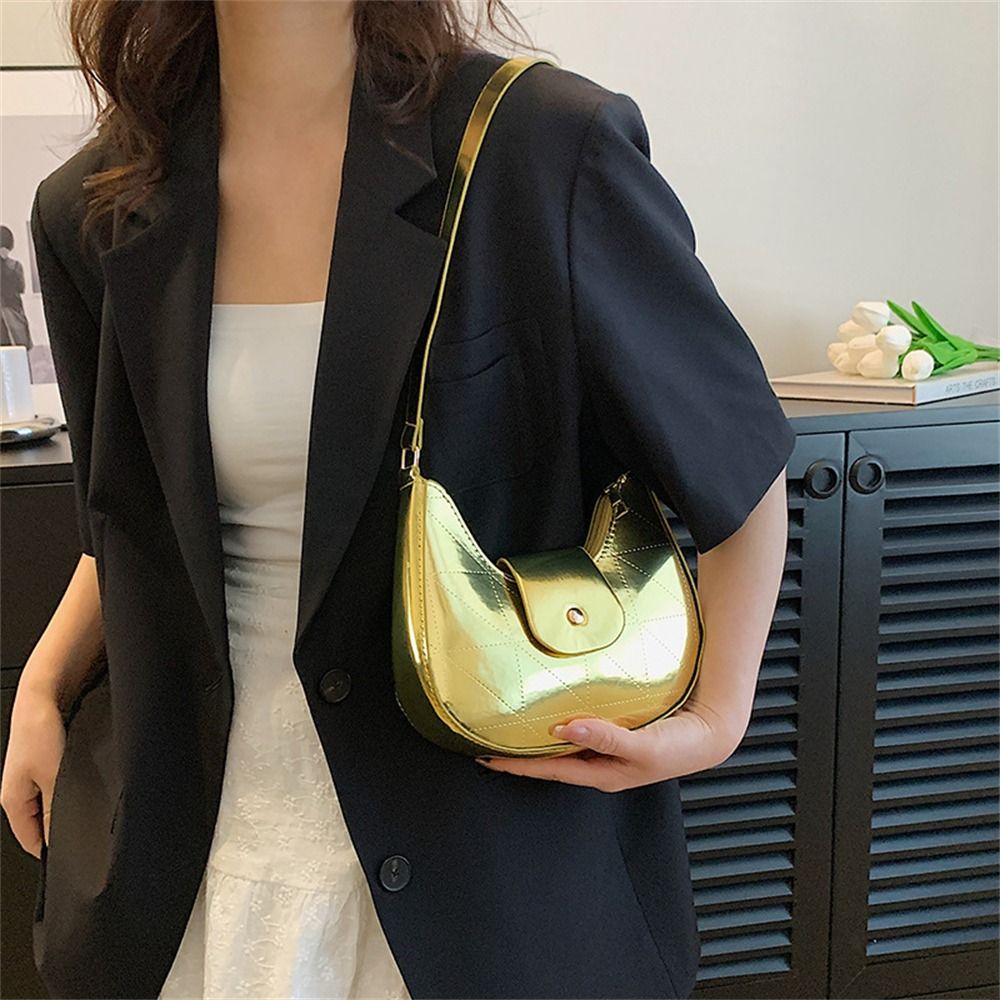 Laser Patchwork Shoulder Bag for Women Solid Color Designer Underarm Bags Small Handbags Tote bag Crescent Daily Dumpling Bags