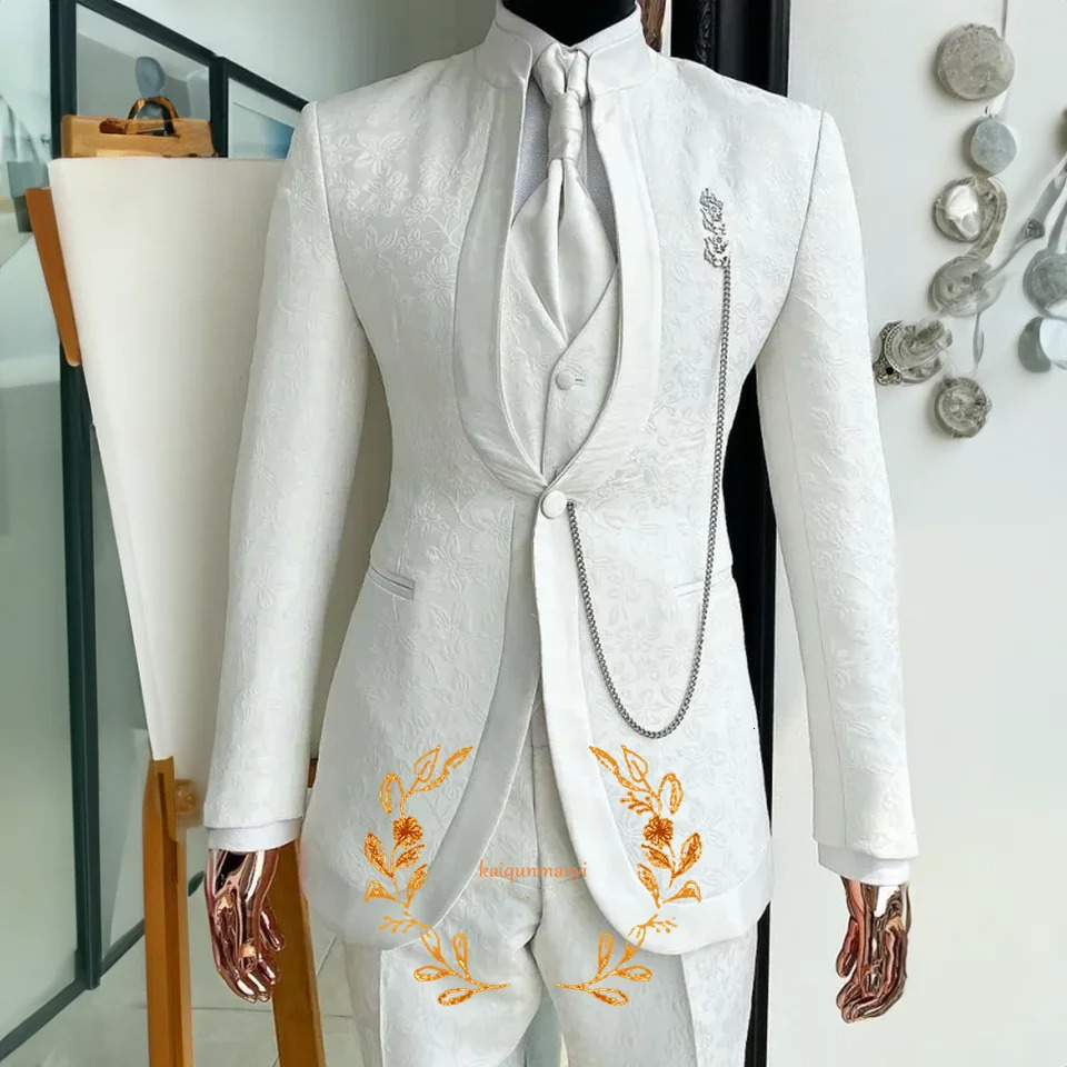Jacquard elegant mens 3-piece jacket pants vest formal party groom tailcoat wedding mens XS-5XL jacket 241106