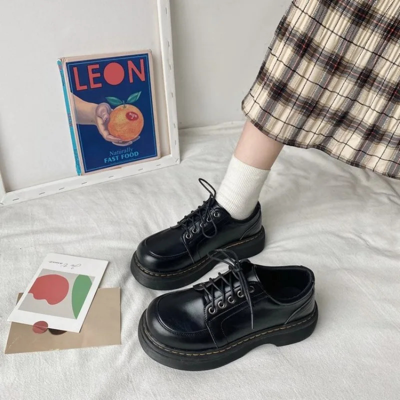 Japanese school uniform shoes Jk student shoes girl Kawaii Lolita soft girl round toe Lolita platform Mary Jane shoes 241106