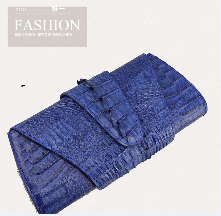 100% genuine crocodile leather skin women clutch wallet, 2016 fashion alligator skin women Evening clutch cross body bag