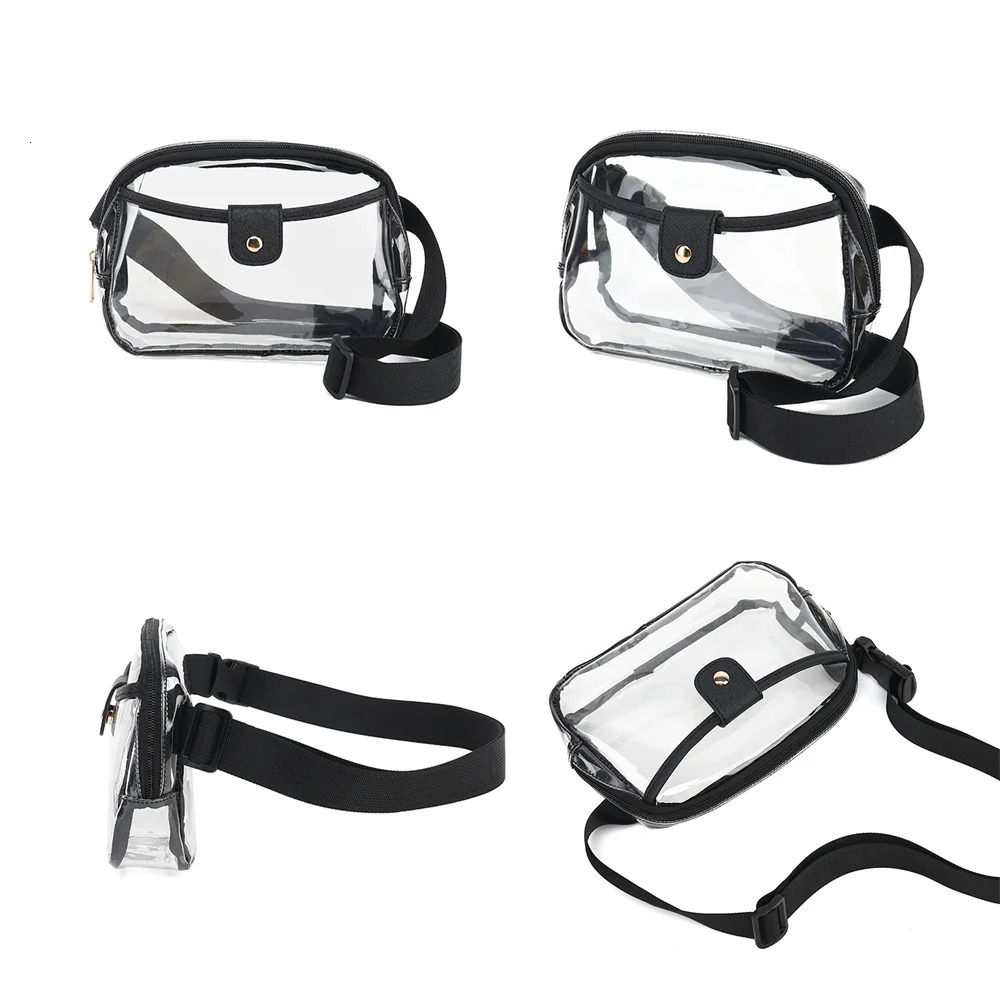 Transparent Fanny Bag Waist Bag Outdoor Sports Waist Bag Stadium Approved Mens Transparent Chest Bag Waterproof Transparent Waist Bag 241107