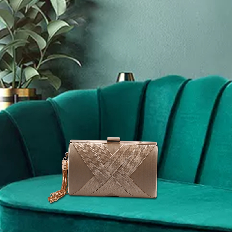 Tassel Fashion Ladies Clutch Bag Shoulder Handbags Female Party Wedding Evening Bag For Phone Purse Gold