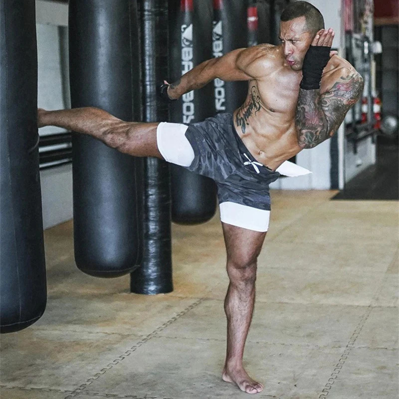 Custom Printing 2 in 1 Athletic Gym Shorts for Men Performance Compression with Pocket Quick Dry Stretch Workout Fitness 240323