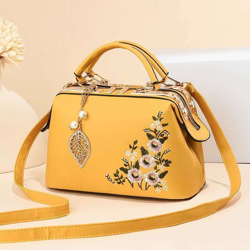 New high-capacity handbag Chinese style flower single shoulder bag, dignified and elegant quality women's bag bags