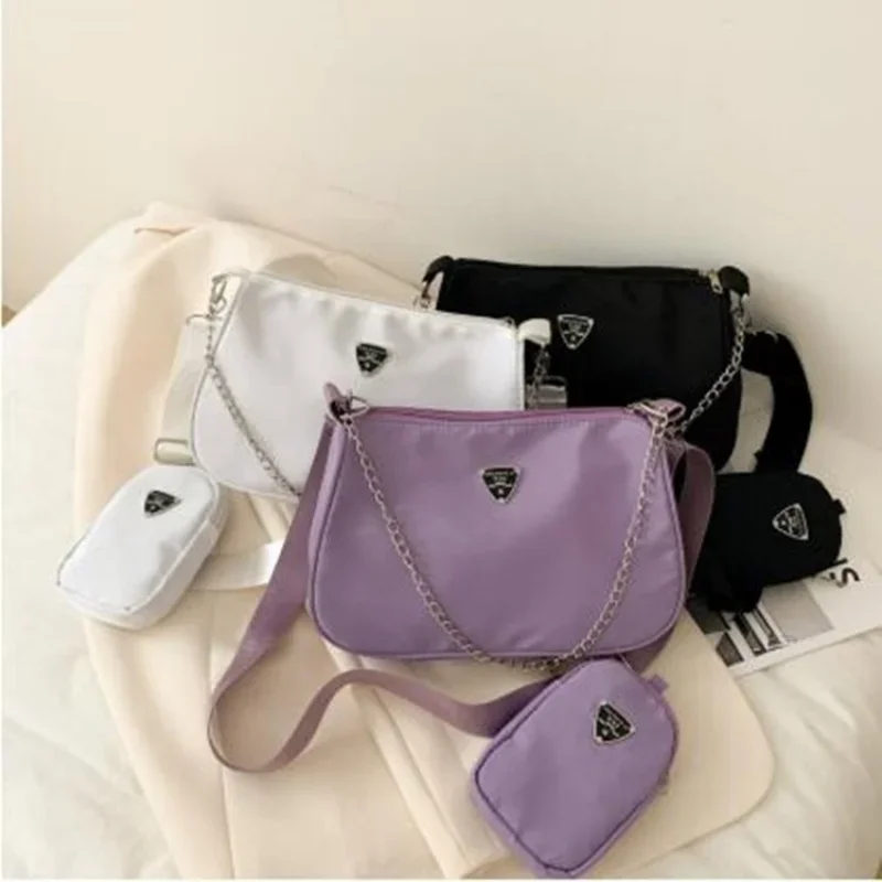 Women High Quality Square Solid Bags 2024 New Retro Women Crossbody Bags Style Crescent Chain Underarm Shoulder Bags for Women
