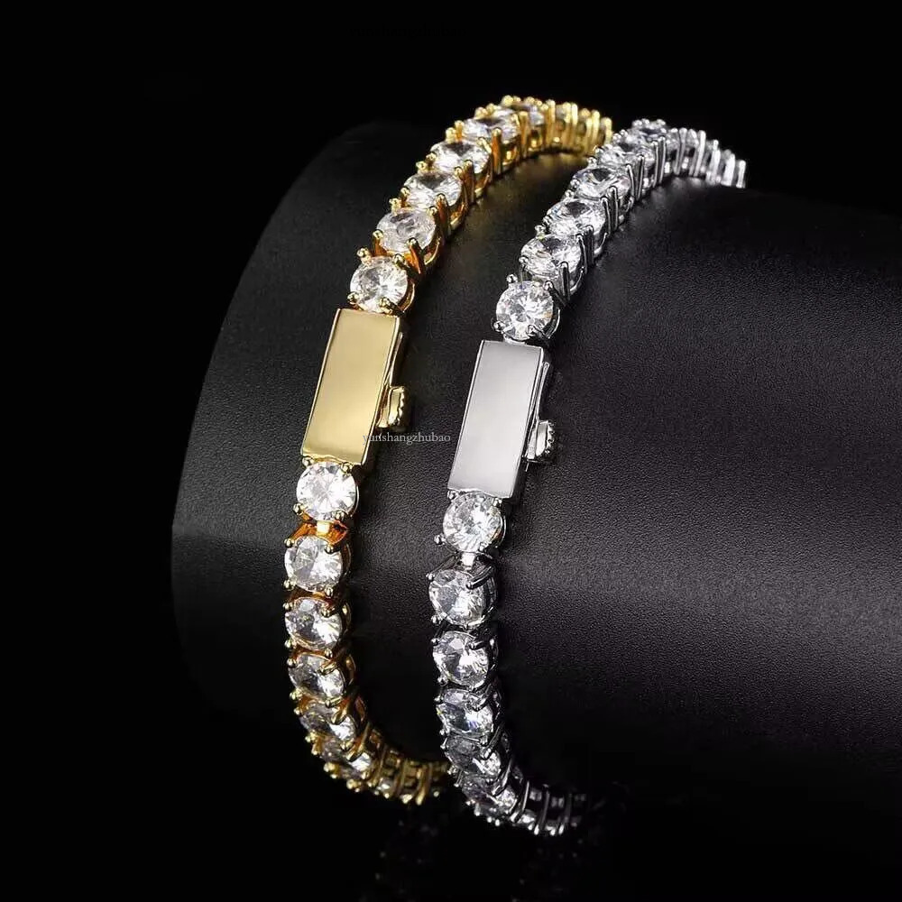 designer dia bracelets cuban k for men women sterg sier vvs iced out moissanite bracelet 3mm 4mm 5mm hip hop tennis chain 7-9 inch gift accessory