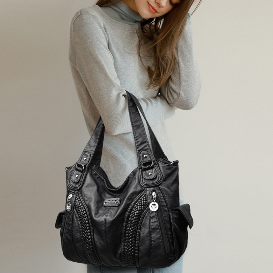 High Quality Soft Leather Large Capacity Women Tote Bags Luxury Shoulder Crossbody Bag for Women 2024 Female Handbags Purse Sac