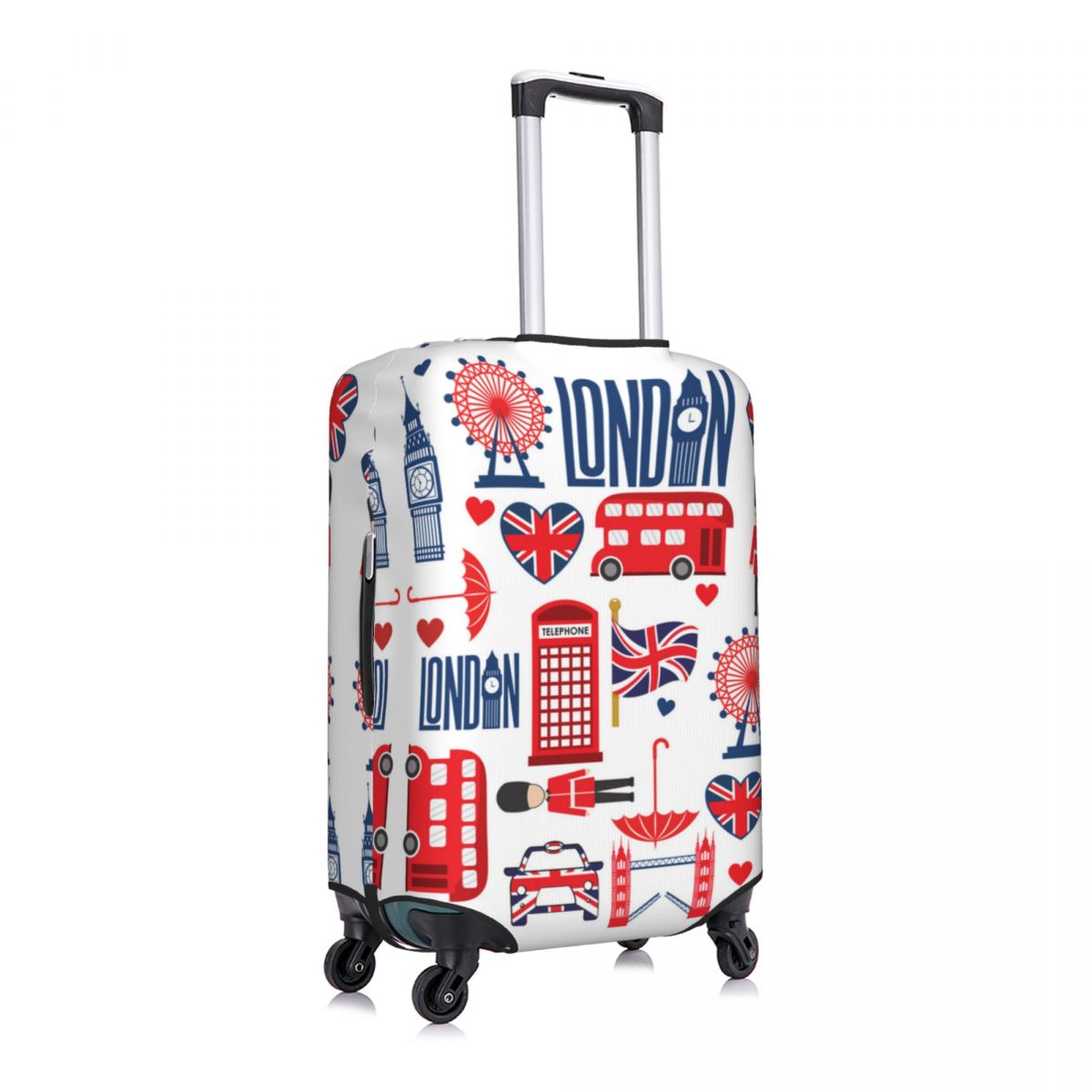 British Style Illustration Suitcase Cover Big Ben Love London Cruise Trip Vacation Useful Luggage Case Protector