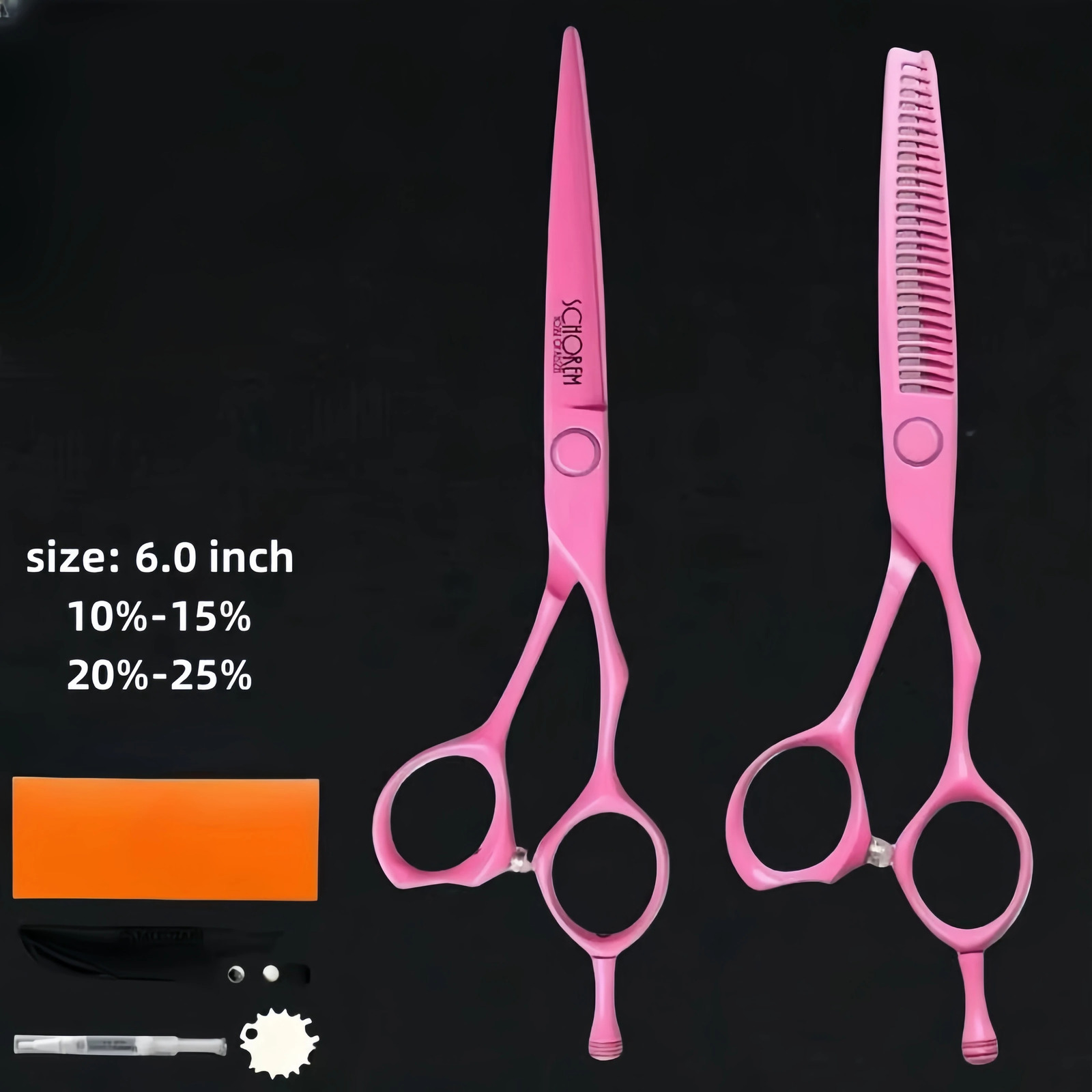 Professional 6.0-inch VG10 Barber Scissors High Quality Pink Flamingo Scissors Straight Scissors Seamless Scissors 241107