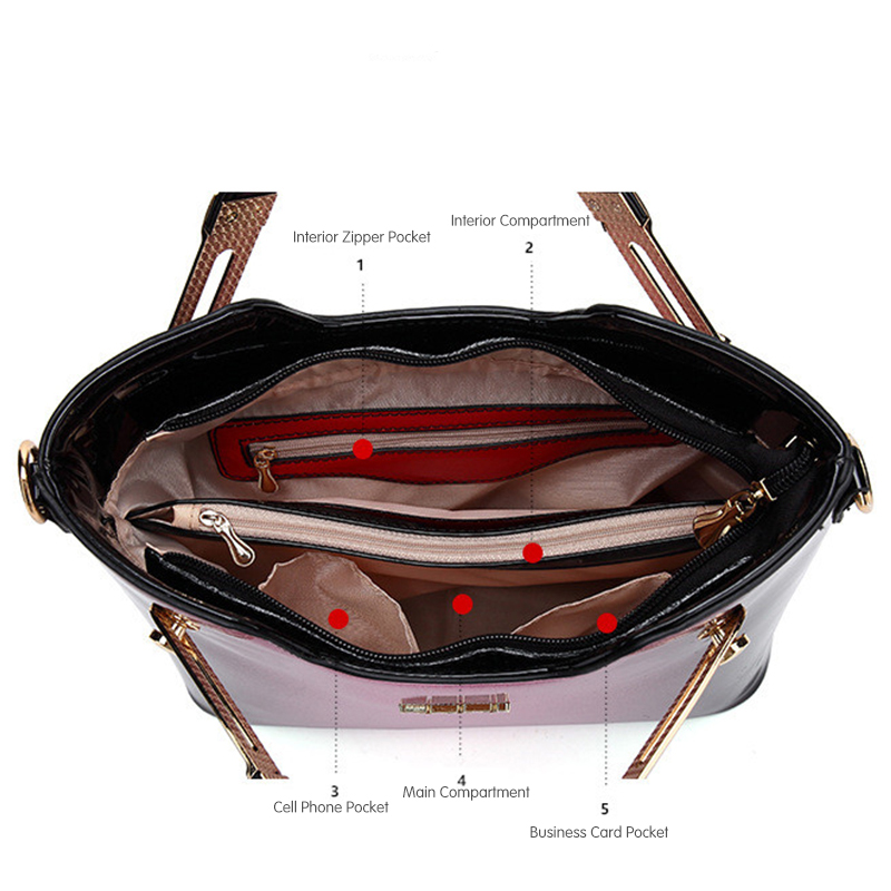 New Patent Leather Handbags Designer High Quality Women Messenger Bag Luxury Ladies Shoulder Bag Fashion Flowers Tote