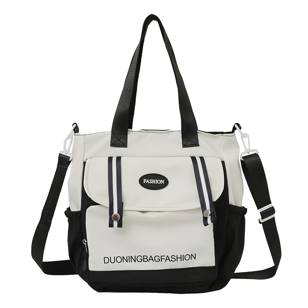 Colorblock Top Handle Bag Large Capacity Students Bookbag Shoulder Purse for Women Teen Girls Students