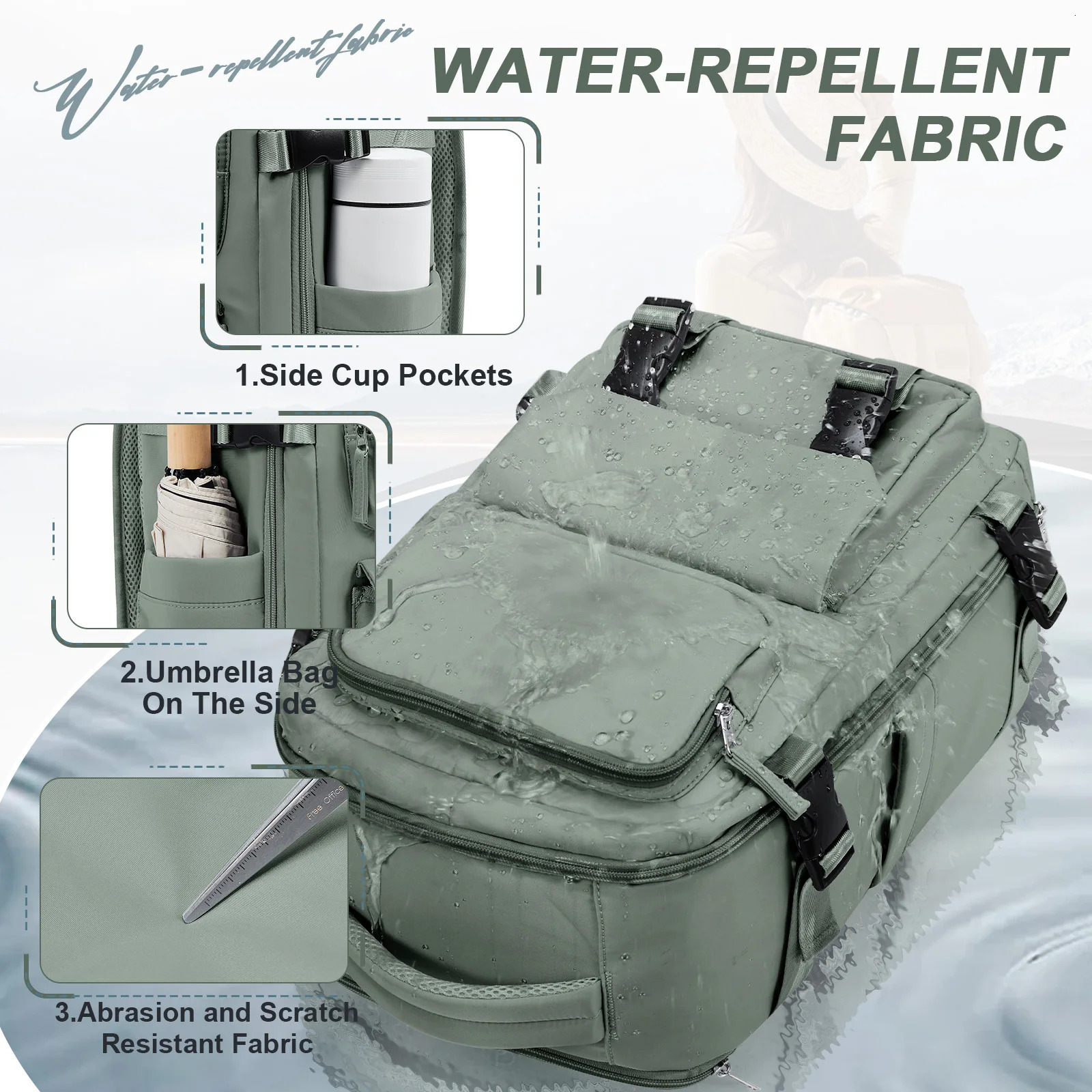 Womens travel backpack reinforced waterproof notebook backpack 45x36x20 mens leisure school backpack flight cabin bag 40x20x25 241106