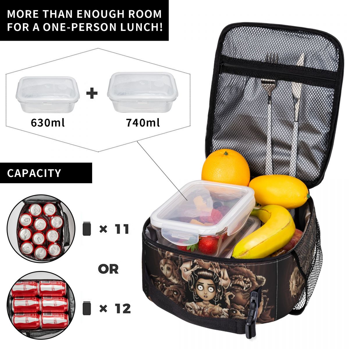 Custom Thirteen Hours Lunch Bag Men Women Cooler Thermal Labyrinth Movie Insulated Lunch Box for Children School