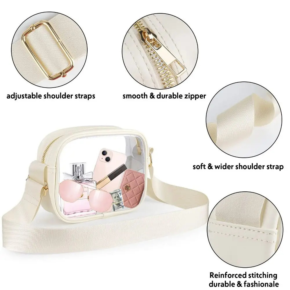 Fashion PVC transparent womens shoulder bag casual womens cross body bag 241106