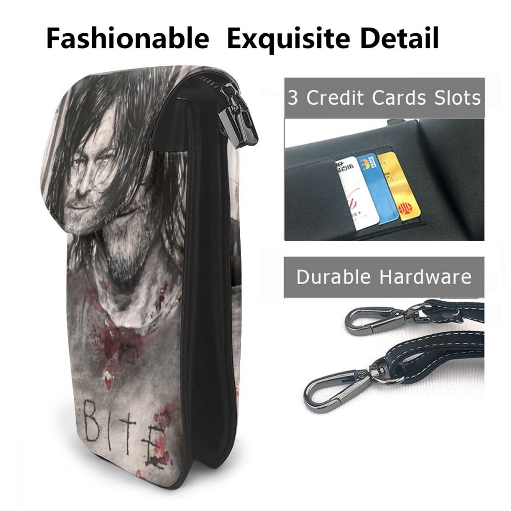 The Walking Dead Shoulder Bag Daryl Dixon Bite Leather Bag Multi Function Print Women Bags Crossbody Purse
