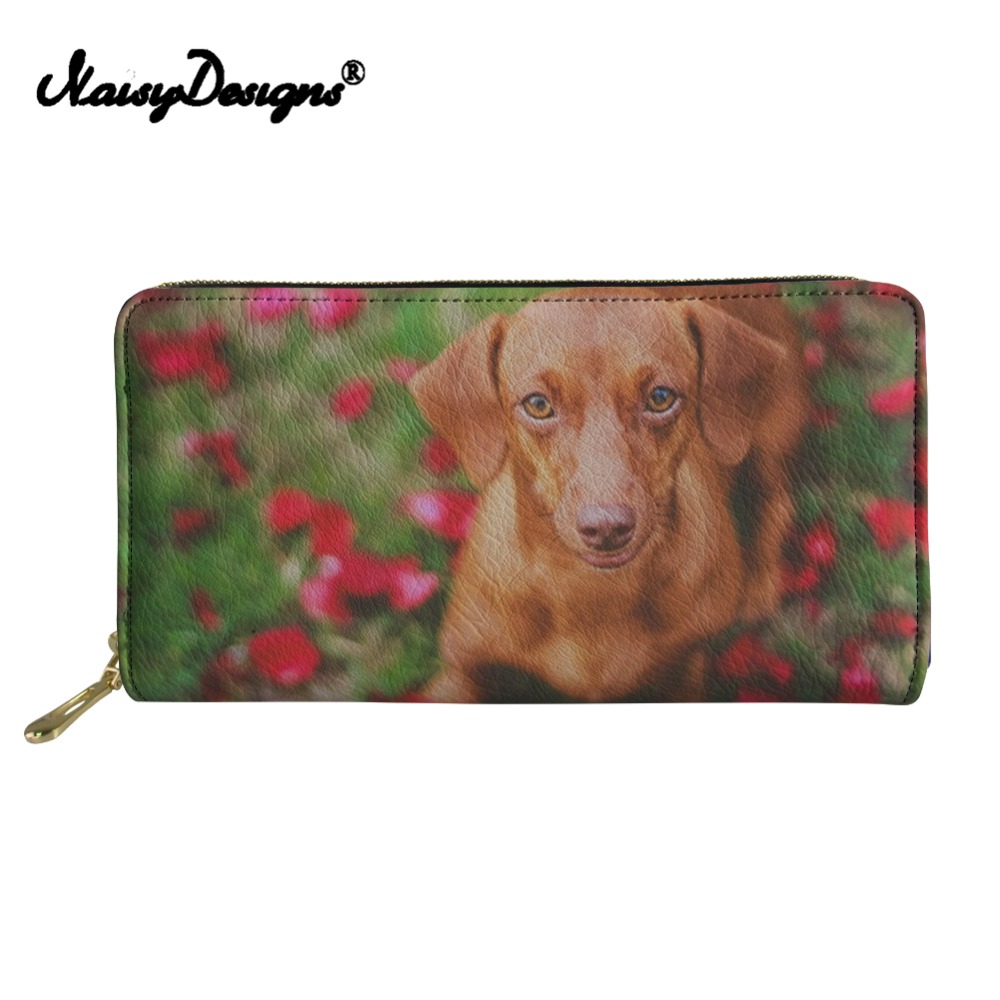 Noisydesigns Dachshund Pattern 2022 Fashion Girl Messenger Tote Bags Handbag Crossbody For Women Long Zipper PU Wallet Female